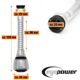 Eyepower Wasserhahn Verlängerung Perlator Strahlregler Flexischlauch