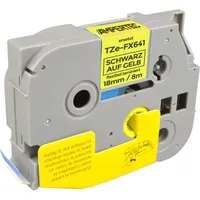 Ampertec P-Touch Band kompatibel zu TZe-FX641 schwarz auf gelb