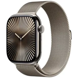 Apple Watch Series 10 Titan Natur (GPS + Cellular) 46mm (Milanaise Armband natur) M/L