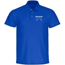 multifanshop Poloshirt - Bochum - Herzschlag - Druck weiß - Polo