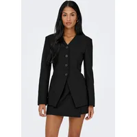 Only Jerseyblazer "ONLLAMINA LIFE L/S FIT BLAZER TLR", Damen, Gr. 34, schwarz, Obermaterial: 97% Polyester, 3% Elasthan, unifarben, regular fit normal, Blazer