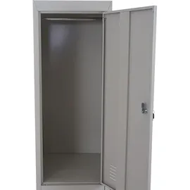 Mendler Schließfach HWC-G88, Schließfachschrank Wertfachschrank Spind, Metall 185x38x45cm grau