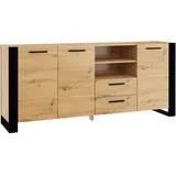 BIM Furniture Nuka 197 x 87 x 45 cm Eiche Rustikal / Schwarz