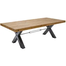 Riess-Ambiente Riess Ambiente Massiver Esstisch Thor 240cm Vintage braun recyceltes Pinienholz Industrial Design X-Gestell, Esszimmertisch, Küchentisch