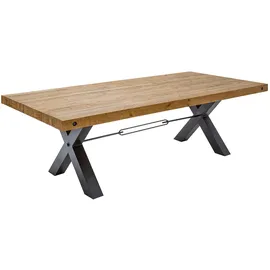 Riess-Ambiente Riess Ambiente Massiver Esstisch Thor 240cm Vintage braun recyceltes Pinienholz Industrial Design X-Gestell, Esszimmertisch, Küchentisch