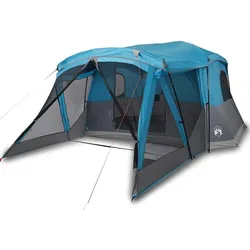 vidaXL Campingzelt mit Vorzelt 4 Personen Blau Wasserdicht
