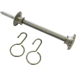 Raffhalter GARDINIA "Schalhalter mit Haken" Gr. 1, silber (edelstahlfarben), L:10cm, Raffhalter, Schal/Raffhalter für Stoffe