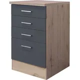 Flex-Well Exclusiv Schubkastenunterschrank Morena 50cm Basaltgrau matt-San Remo