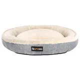 Feandrea Hundebett, Hundekorb, Katzenbett, Donut, Ø 75 cm, grau PGW075G02