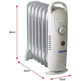Mesko Home Mesko MS7804 Elektrische Ölofen, Innenraumheizung, 700 W, Weiß