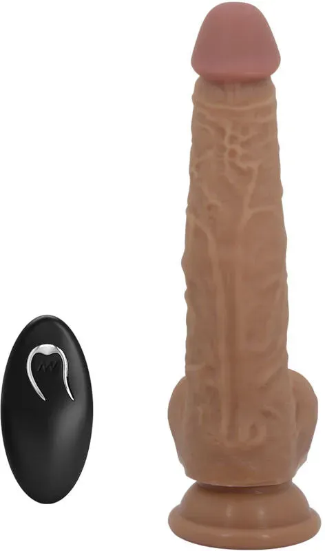 PRETTY LOVE - Jonathan Silikondildo mit 3 Vibrationsmodi und 3 Stoßfunktionen, Fernbedienung, 21 cm