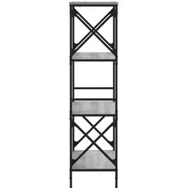 vidaXL Bücherregal 4 Böden 76 x 32 x 123 cm Grau