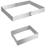Metaltex Küchenorganizer-Set Kuchenrahmen rechteckig verstellbar INOX grau