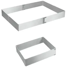 Metaltex Küchenorganizer-Set Kuchenrahmen rechteckig verstellbar INOX grau