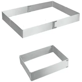 Metaltex Küchenorganizer-Set Kuchenrahmen rechteckig verstellbar INOX grau