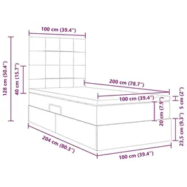 vidaXL Bett Aufbewahrungsbett 100 x 200 cm