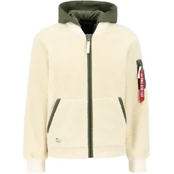 Bomberjacke ALPHA INDUSTRIES "Alpha Industries Men - Bomber Jackets Teddy Nylon ZH Jacket", Herren, Gr. 2XL, weiß (sanftes weiß), Obermaterial Jacke: 100% Polyester, Obermaterial Kapuze: 100% Nylon, Jacken