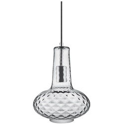 Ledvance Retro-Hängeleuchte Carved Pear aus Rauchglas