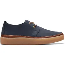 CLARKS »Clarkwood Low«, Schnürschuh, Business Schuh mit markanter Schnürung Clarks Navy Nubuck