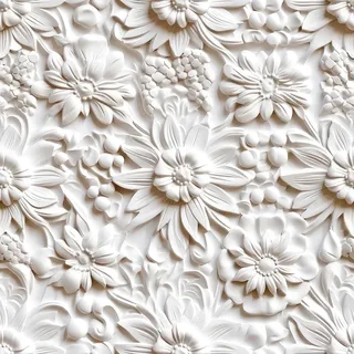 FunStick Selbstklebende Tapete Weiß Muster Struktur Blumentapete Cremeweiß Fototapete Blumen Klebefolie Weiß Tapeten Wohnzimmer Schlafzimmer Möbelfolie Selbstklebend Weiß Beige Wandtapete 44.5CM×3M