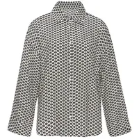 LASCANA Damen Pyjamaoberteil schwarz-weiß-gemustert Gr.32