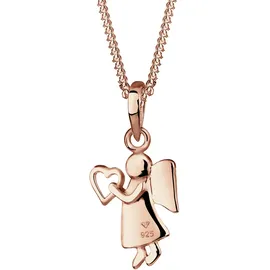 Elli Halskette Engel Herz Talisman 925 Sterling Silber Rosévergoldet
