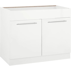Spülenschrank WIHO KÜCHEN „Flexi2“ Schränke Gr. B/H/T: 100 cm x 82 cm x 57 cm, front und korpus: weiß Spülenschränke Breite 100 cm