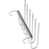 Faltbarer Hosenständer 6-lagig Multifunktional Zusammenklappbar Edelstahl Hosenbügel Handtuch Schrank Organizer Grau