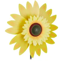 Relaxdays Windrad Blume 70 cm Gelb/Grün/Schwarz