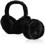 SLTAXAR Winter Ohrenwärmer Ohrenschützer Schwarz Ohrenmuscheln Faltbare Earmuffs Plüsch Abnehmbar Ear Warmers Ohrwärmer Erwachsene Winter Ear Muffs Outdoor Kälteschutz Winterzubehör für Herren