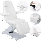 Habys Selia PRO 4 Kosmetikliege Massageliege Kosmetiksessel Kosmetikstuhl | Höhenverstellbar Elektrisch | Handfernbedienung | 204 x 63 cm | Weiß - Weiß