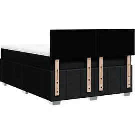 vidaXL Boxspringbett mit Matratze Schwarz 140x200 cm Stoff