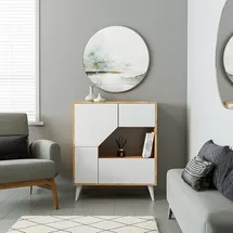 roomart Pablo Mehrzweckschrank 90 Cm Breit, Weiß-eiche