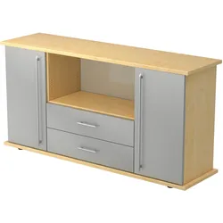 Hammerbacher-Sideboard 2 Türen, 2 Schübe RE Ahorn/Silber-VSBTS/3/S/RE