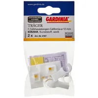 GARDINIA für Caféhausstange Ø 12 mm, weiß, Ø:1,2cm, Gardinenstangenhalterungen, Serie Caféhausstange California Ø 10/12 mm