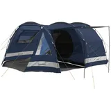 Skandika Kambo 4 - Camping - für 4 Personen - 1 dunkle Kabine - 3 Eingänge, BLAU 4 PERSONEN