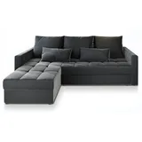 masseno Eckcouch Polyester 2-Sitzer Grau