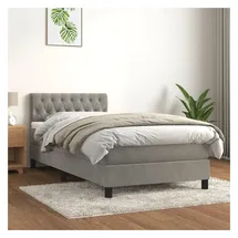 vidaXL Boxspringbett 100 x 200 cm Hellgrau