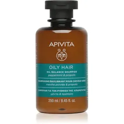 Apivita Oily Hair Oil Balance Shampoo tiefreinigendes Shampoo für fettige Haare und Kopfhaut für mehr Glanz und Festigkeit der Haare 250 ml