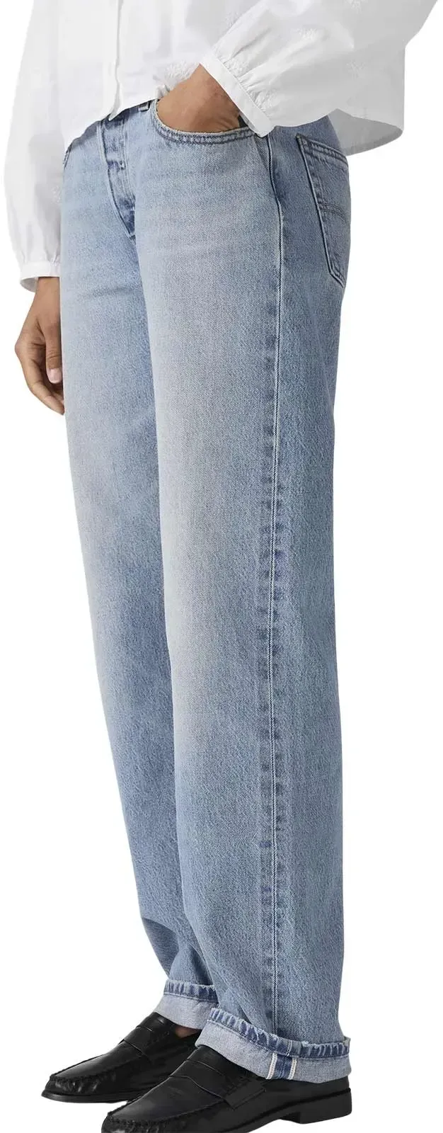 Levis 501 90s Jeans in blauer Vintage-Waschung-W26 / L32