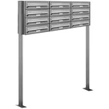AL Briefkastensysteme Standbriefkasten 12 Fach Silber