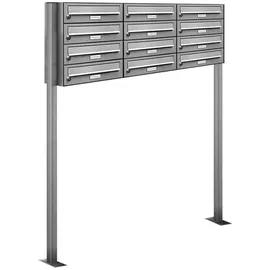 AL Briefkastensysteme Standbriefkasten 12 Fach Silber