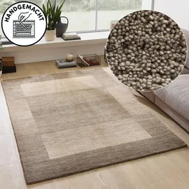 THEKO Wollteppich THEKO "Gabbeh Super, Handweb, auch als Läufer erhältlich, reine Wolle" Gr. 2, braun, B:70cm H:9mm L:140cm, Wolle, Teppiche, Schlafzimmer, Wohnzimmer, Esszimmer, auch als Bettumrandung