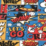 MAGAM-Stoffe Stoff "Yes You Can", Comic Kinder Baumwollstoff ÖKO-TEX Meterware ab 50cm rot