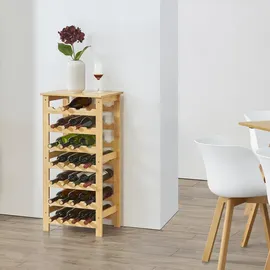 [en.casa] Weinregal Äänekoski 94x47x29 cm Bambus Natur