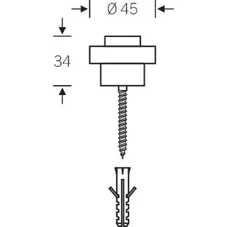 FSB Bodentürpuffer 38 3881 D.45mm H.34mm Alu.naturf./F1 Dübelmontage