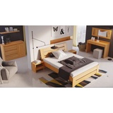 JVmoebel Schlafzimmer-Set Schlafzimmer Set 5tlg. Bett 2x Nachttisch+Shminktisch Spiegel Neu beige