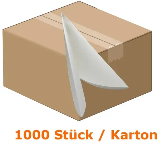 Nordvlies AIRLAID Vliesserviette 38x38 cm weiß 1000 Stück, 20 Pack je 50 Stück, 1/4 Faltung