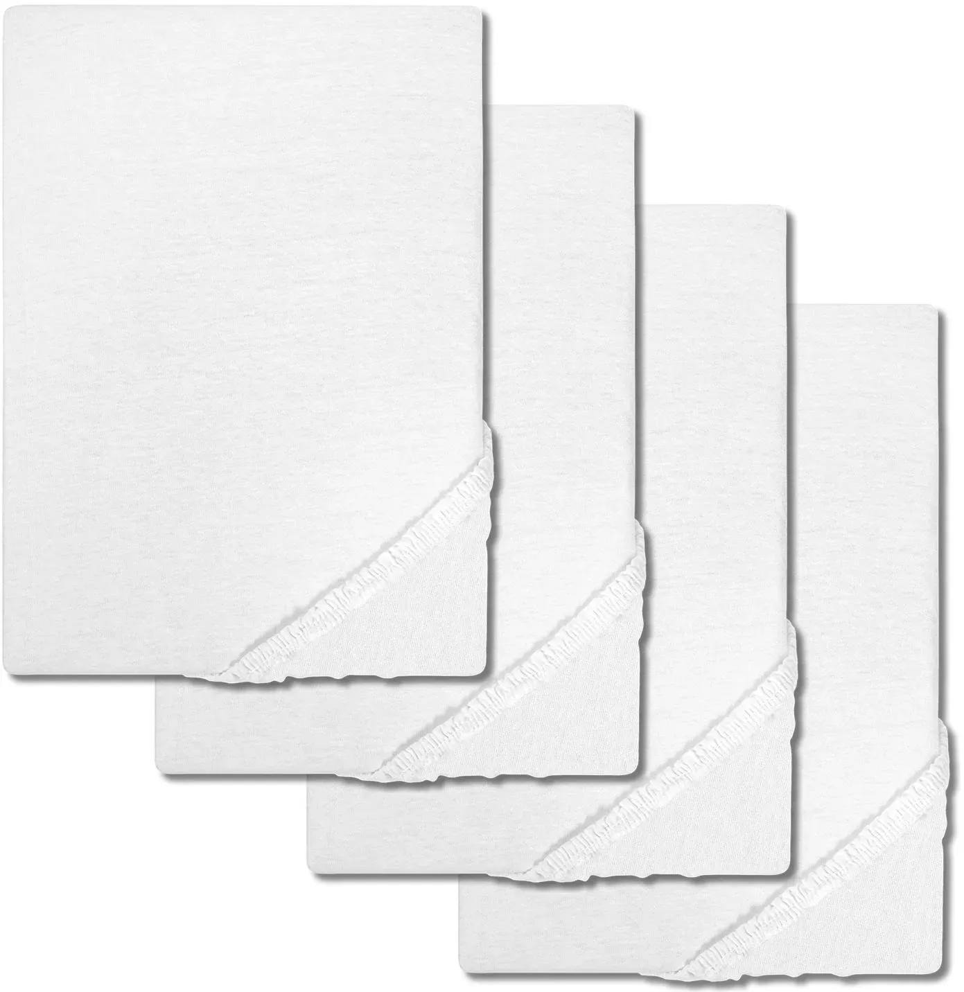 4er-Set Wasserdichtes Molton Spannbettlaken 140 x 200 cm