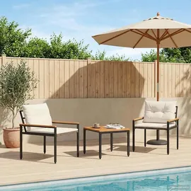 vidaXL Gartenmöbel-Set 3-tlg. Cremeweiß/Grau